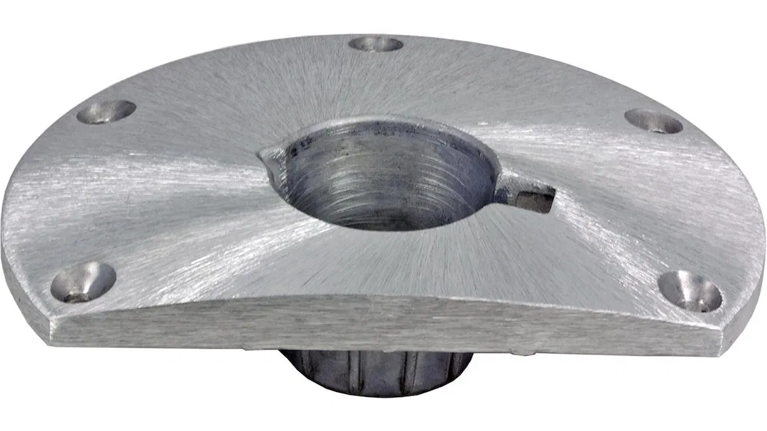 1600005 – SPRINGFIELD Boat Seat Pedestal Base Plate, Round Flat Side Base 9 Inch Diameter Non-Threaded Satin Aluminum...